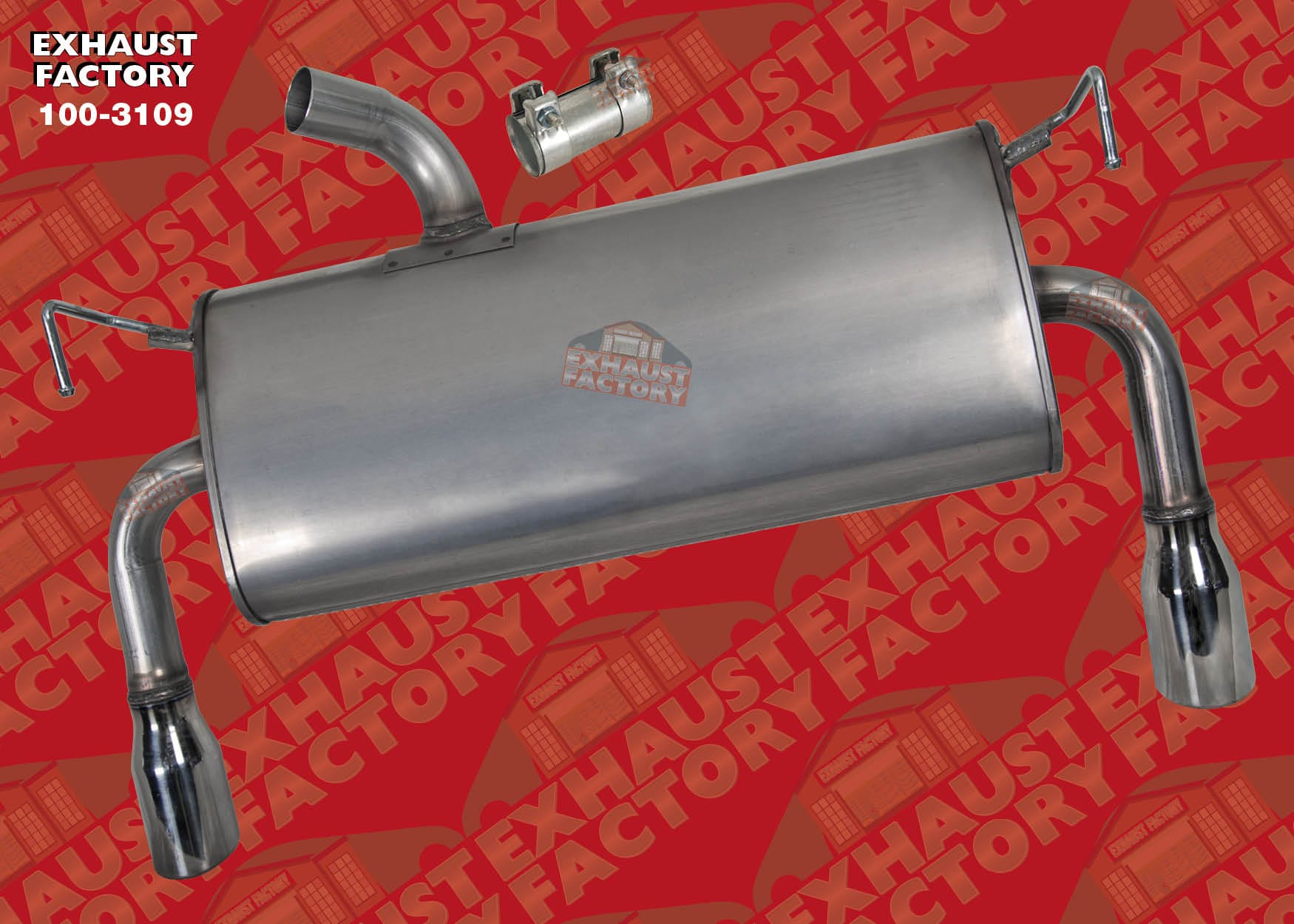 2013-2016 Ford Escape 1.6L Engine, Stainless Steel Muffler Assembly 100-3109-116