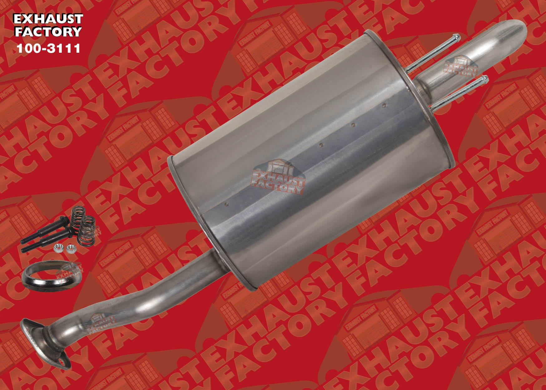 2012-2015 Honda Civic 1.8L Engine, Stainless Steel Muffler Assembly 100-3111