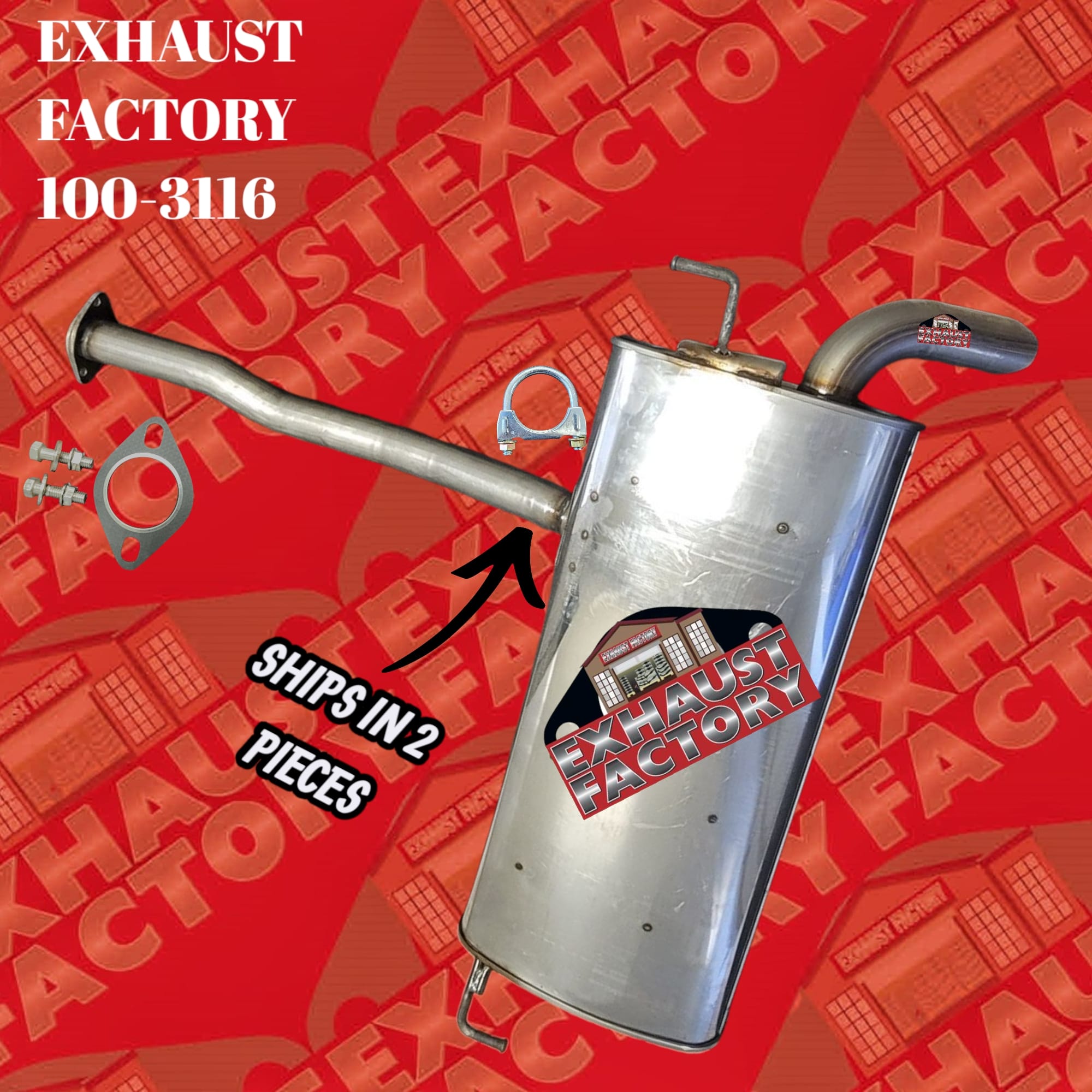 2010-2013 Hyundai Tucson 2.4L Engine, Stainless Steel Muffler Assembly 100-3116-132