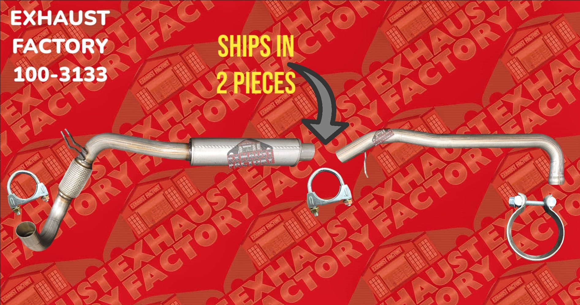 2011-2014 Volkswagen Routan 3.6L Engine, Stainless Steel Front Exhaust Flex Pipe Resonator Assembly 100-3133-158