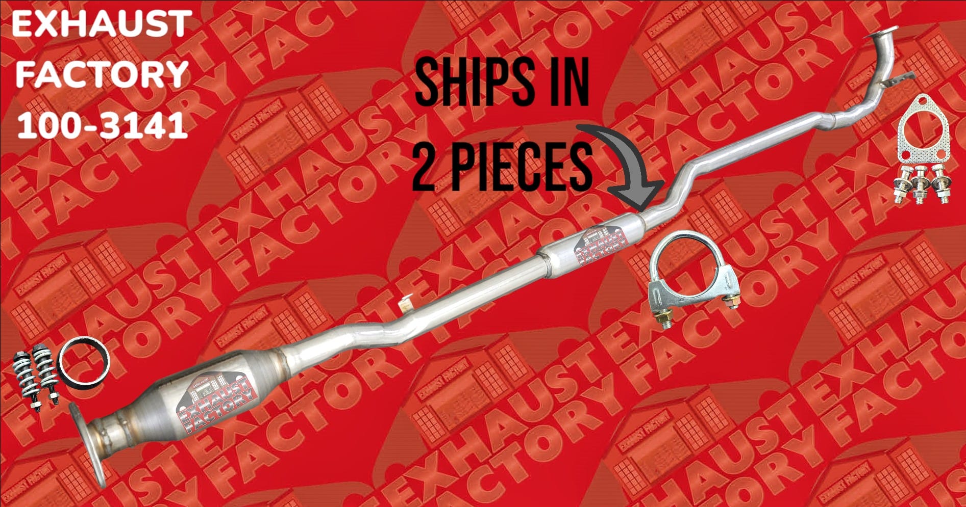 2014-2018 Mitsubishi Outlander 2.4L Engine, Stainless Steel Catalytic Converter & Resonator Pipe Assembly 100-3141
