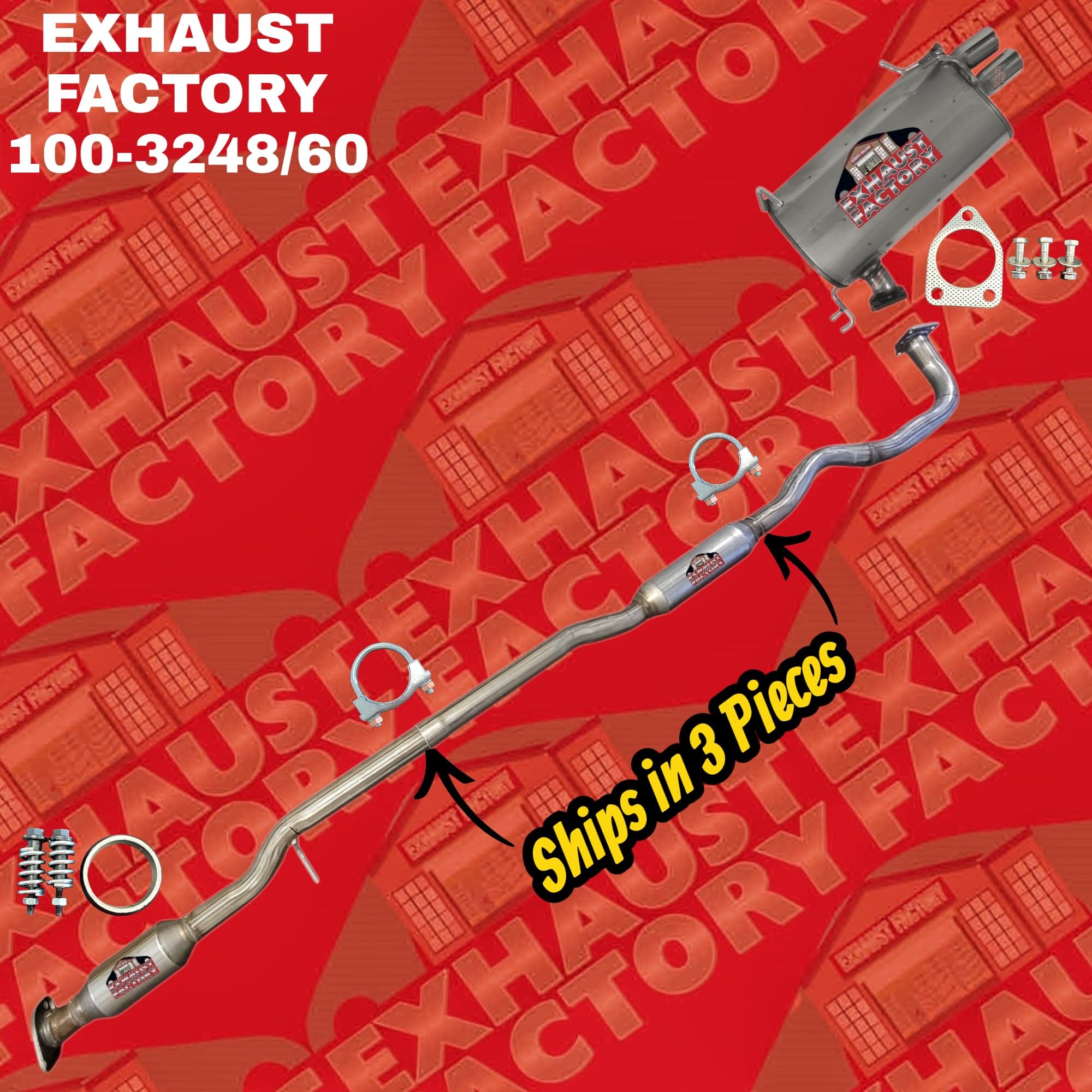 100-3248/3060 CATALYTIC CONVERTER RESONATOR PIPE & MUFFLER ASSEMBLY FITS 2007-2013 MITSUBISHI OUTLANDER 3.0L ENG